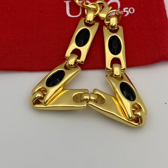 NEW Uno de 50 THE CROWN Gold Plated Black Crystals Bracelet - Picture 9 of 13